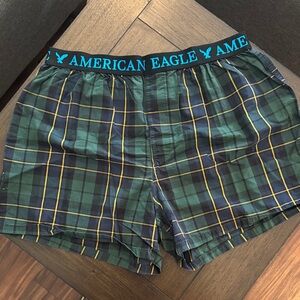 American Eagle Outfitters Plaid Boxers - Green and Navy